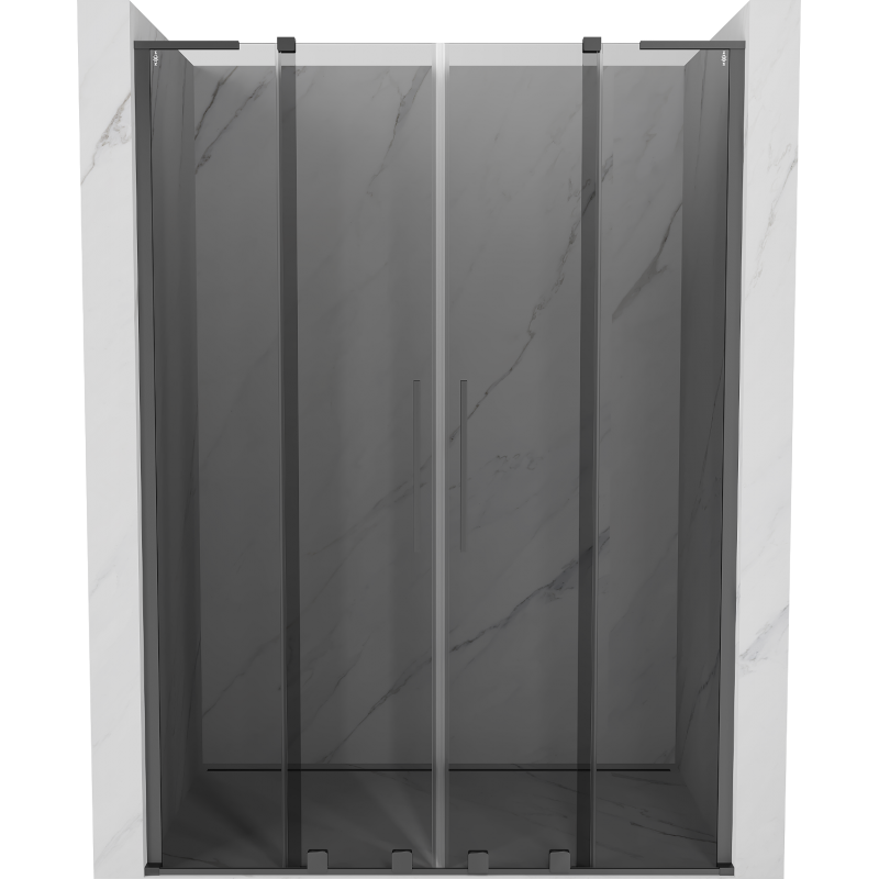 Mexen Velar L Duo Schiebeduschtür 160 cm, Grafit, Gun Metal - 871-160-003-42-95