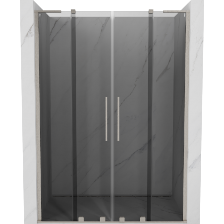 Mexen Velar L Duo Schiebeduschtür 160 cm, grafit, gebürsteter Nickel - 871-160-003-42-97