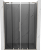 Mexen Velar L Duo Schiebeduschtür 160 cm, grafit, gebürsteter Nickel - 871-160-003-42-97