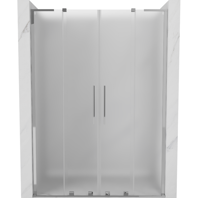 Mexen Velar L Duo Schiebetüren Dusche 160 cm, Satiniert, Chrom - 871-160-003-32-01