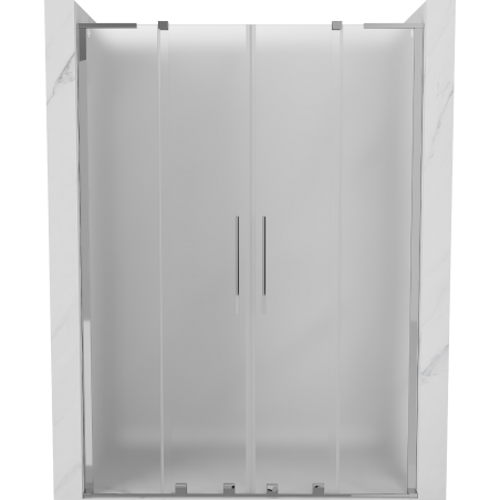 Mexen Velar L Duo Schiebetüren Dusche 160 cm, Satiniert, Chrom - 871-160-003-32-01
