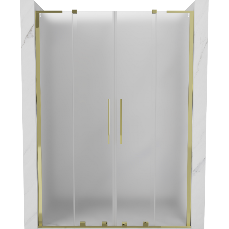 Mexen Velar L Duo Schiebetür 160 cm, Mattglas, Gold - 871-160-003-32-50