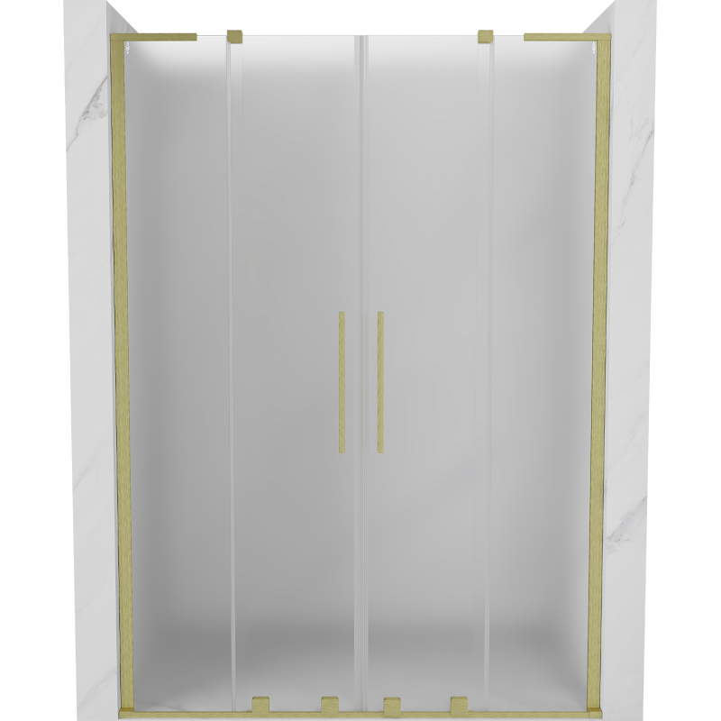 Mexen Velar L Duo Schiebeduschtüren 160 cm, matt, gebürstetes Gold - 871-160-003-32-55