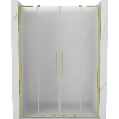 Mexen Velar L Duo Schiebeduschtüren 160 cm, matt, gebürstetes Gold - 871-160-003-32-55