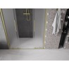 Mexen Velar L Duo Schiebeduschtür 150 cm, Milchglas, gebürstetes Gold - 871-150-003-32-55