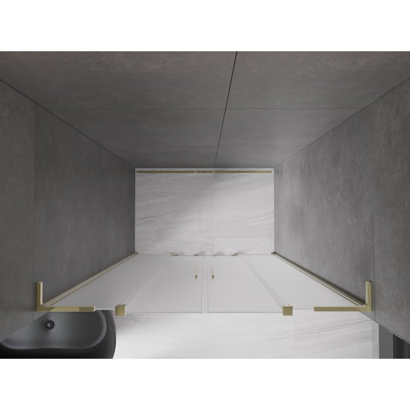 Mexen Velar L Duo Schiebetür 160 cm, Mattglas, Gold - 871-160-003-32-50