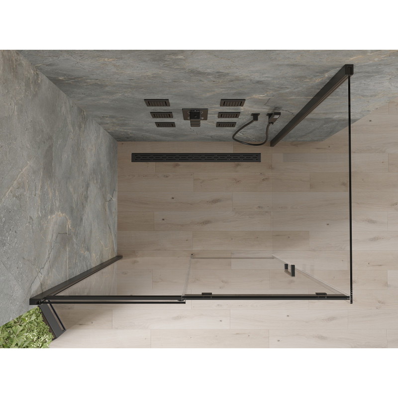 Mexen Omega schiebbare Duschkabine 110 x 80 cm, transparent, schwarz - 825-110-080-70-00