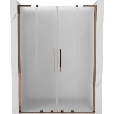 Mexen Velar L Duo Schiebetüren 140 cm, Milchglas, Roségold - 871-140-003-32-60