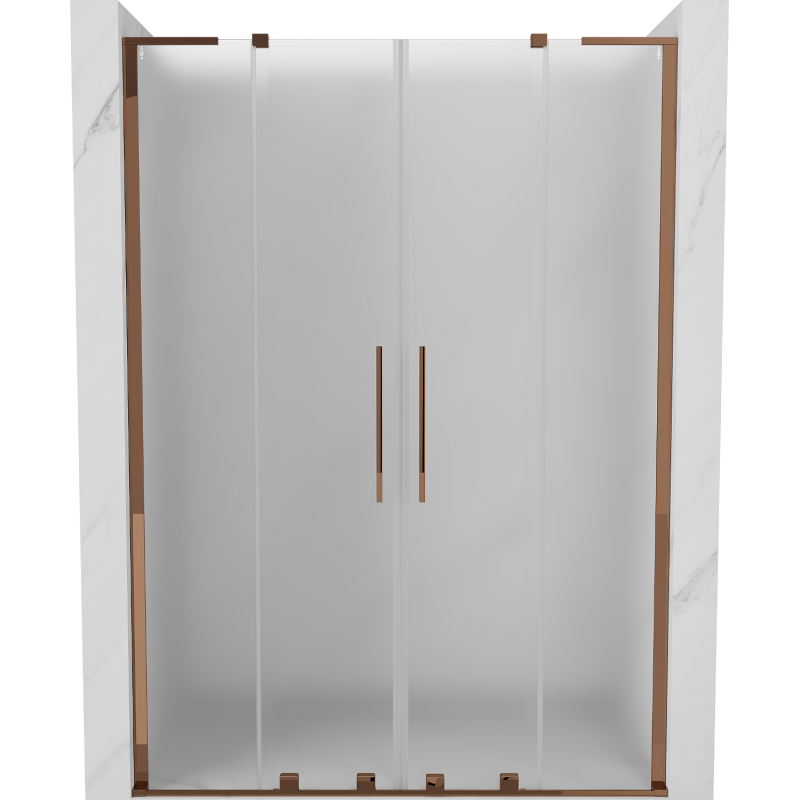Mexen Velar L Duo Duschschiebetür 160 cm, matt, Roségold - 871-160-003-32-60