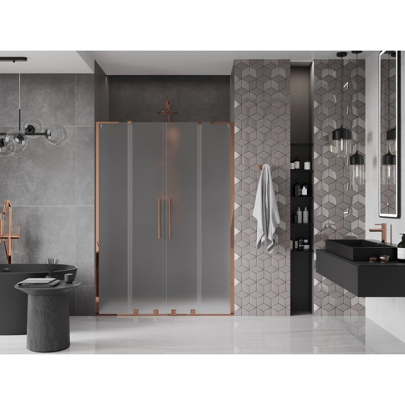 Mexen Velar L Duo Duschschiebetür 150 cm, matt, Roségold - 871-150-003-32-60