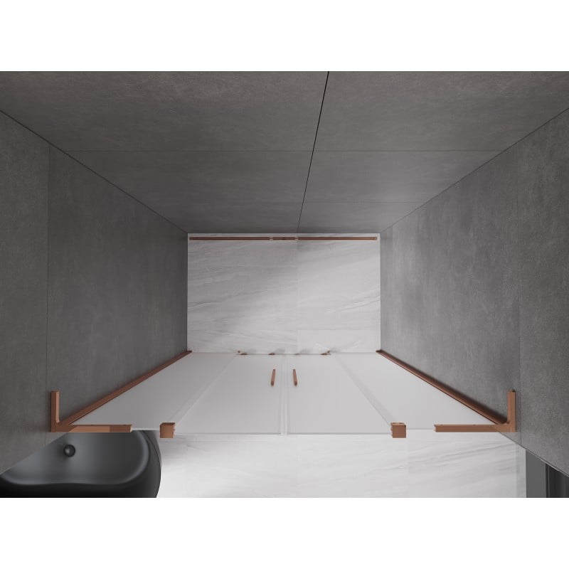 Mexen Velar L Duo Schiebetüren 140 cm, Milchglas, Roségold - 871-140-003-32-60