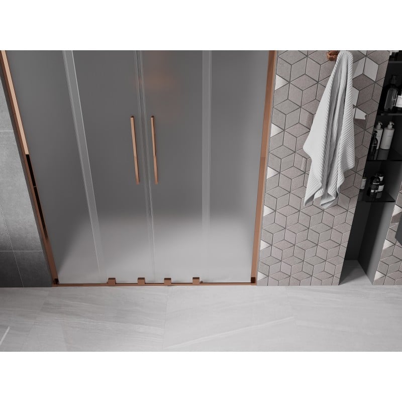 Mexen Velar L Duo Duschschiebetür 160 cm, matt, Roségold - 871-160-003-32-60