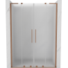 Mexen Velar L Duo Duschschiebetüren 140 cm, Milchglas, gebürstetes Kupfer - 871-140-003-32-65