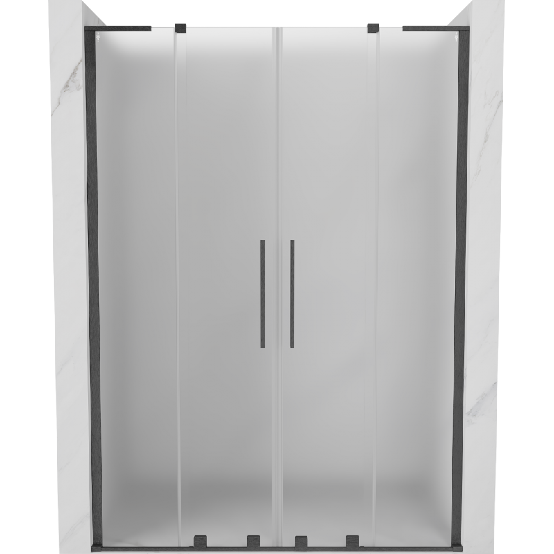 Mexen Velar L Duo Schiebetür Dusche 140 cm, matt, gun gray gebürstet - 871-140-003-32-66