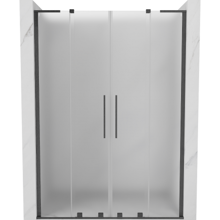 Mexen Velar L Duo Schiebetür Dusche 140 cm, matt, gun gray gebürstet - 871-140-003-32-66