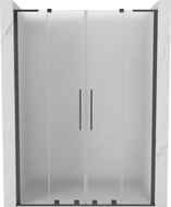 Mexen Velar L Duo Schiebeduschtür 150 cm, Mattglas, gebürstetes Gun Gray - 871-150-003-32-66