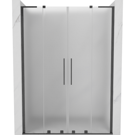 Mexen Velar L Duo Schiebetüren 160 cm, Mattglas, gebürstetes Gun Grau - 871-160-003-32-66