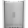 Mexen Velar L Duo Schiebetür für Duschen 150 cm, Milchglas, schwarz - 871-150-003-32-70