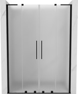 Mexen Velar L Duo Schiebetür für Duschen 150 cm, Milchglas, schwarz - 871-150-003-32-70