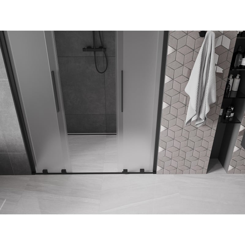 Mexen Velar L Duo Duschschiebetür 160 cm, matt, schwarz - 871-160-003-32-70