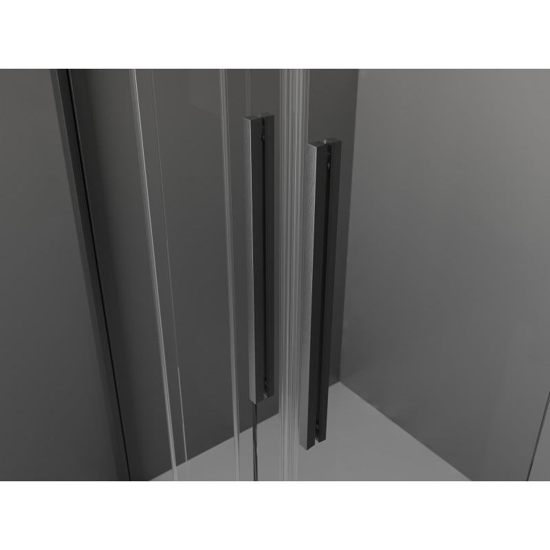 Mexen Velar L Duo Schiebeduschtür 150 cm, Mattglas, gebürstetes Gun Gray - 871-150-003-32-66