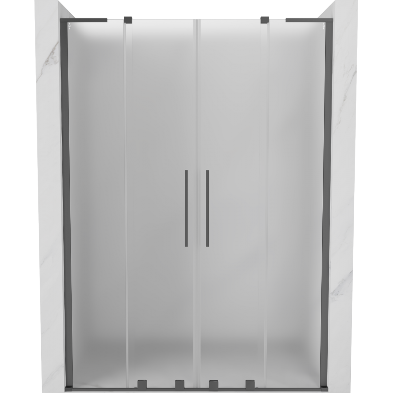 Mexen Velar L Duo Schiebetüren 140 cm, satiniert, Gun Metal - 871-140-003-32-95