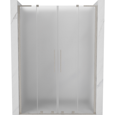 Mexen Velar L Duo Schiebetür-Duschkabine 140 cm, satiniert, gebürsteter Nickel - 871-140-003-32-97