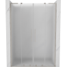 Mexen Velar L Duo Schiebetür-Duschkabine 140 cm, satiniert, gebürsteter Nickel - 871-140-003-32-97