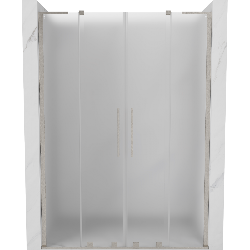 Mexen Velar L Duo Schiebetür 160 cm, Mattglas, Gebürstetes Nickel - 871-160-003-32-97