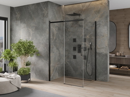 Mexen Omega Duschkabine Schiebetür 120 x 80 cm, transparent, schwarz - 825-120-080-70-00