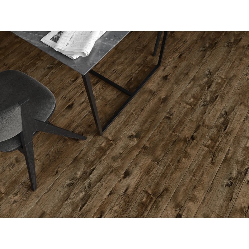 Mexen Orange Beach Muster von SPC-Vinylpaneelen 6,5 mm, IXPE-Unterlage 1,5 mm, 4 V-Fuge, Nussbaum - F1028-S
