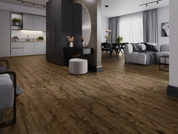 Mexen Orange Beach Muster von SPC-Vinylpaneelen 6,5 mm, IXPE-Unterlage 1,5 mm, 4 V-Fuge, Nussbaum - F1028-S
