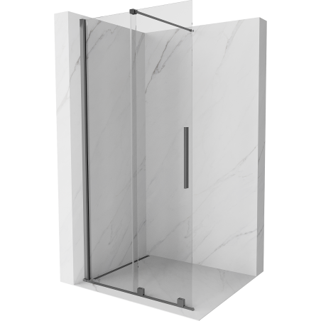 Mexen Velar Schiebetrennwand Walk-in 120 x 200 cm, transparent 8 mm, Gun Metal - 871-120-000-03-95