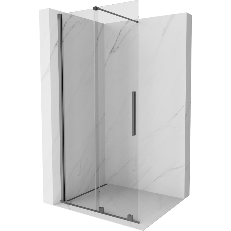 Mexen Velar Schiebbare Duschwand Walk-in 85 x 200 cm, transparent 8 mm, Gun Metall - 871-085-000-03-95