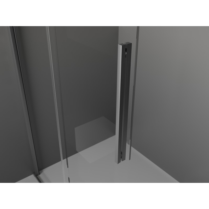 Mexen Velar Schiebetrennwand Walk-in 120 x 200 cm, transparent 8 mm, Gun Metal - 871-120-000-03-95