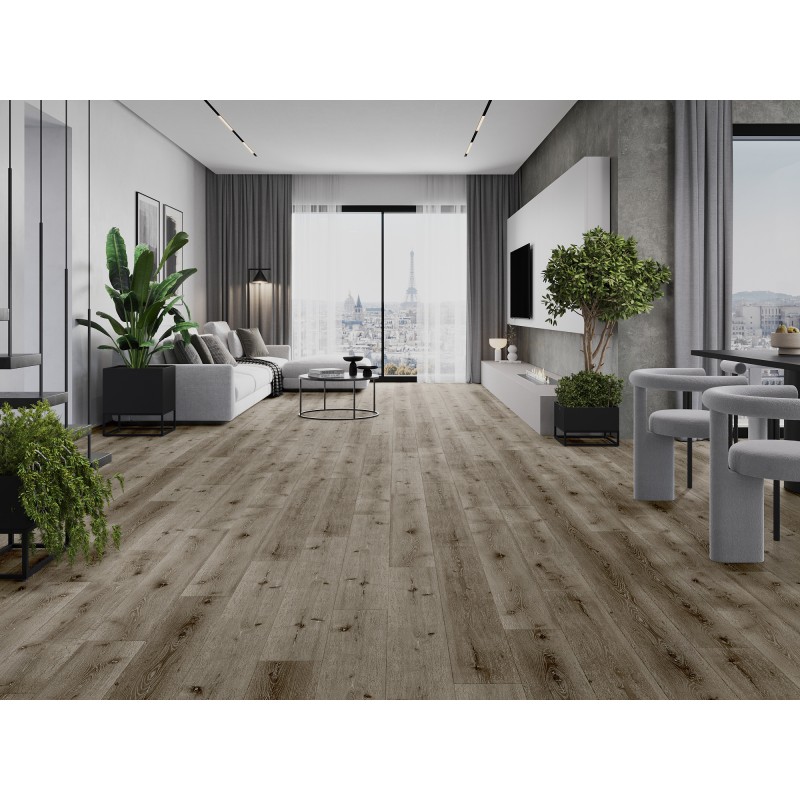 Mexen Kansas Probe von SPC Vinylpaneelen 6,5 mm, IXPE Unterlage 1,5 mm, 4 V-Fuge, Eiche - F1032-S