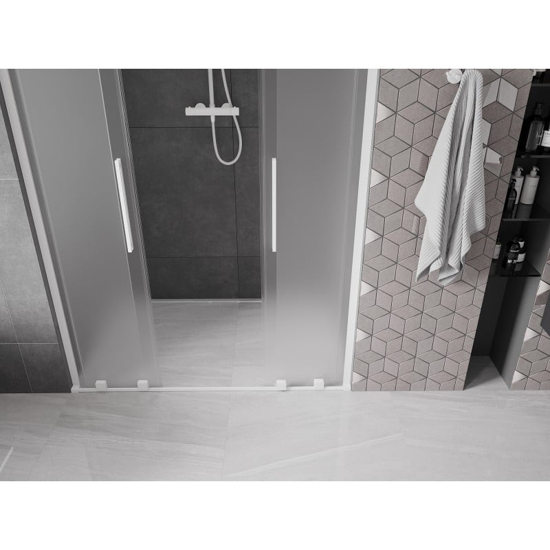 Mexen Velar L Duo Schiebetüren 150 cm, satiniert, weiß - 871-150-003-32-20