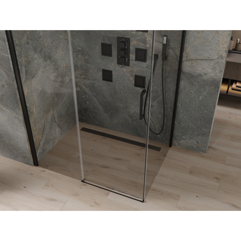 Mexen Omega Schiebeduschkabine 130 x 80 cm, transparent, schwarz - 825-130-080-70-00