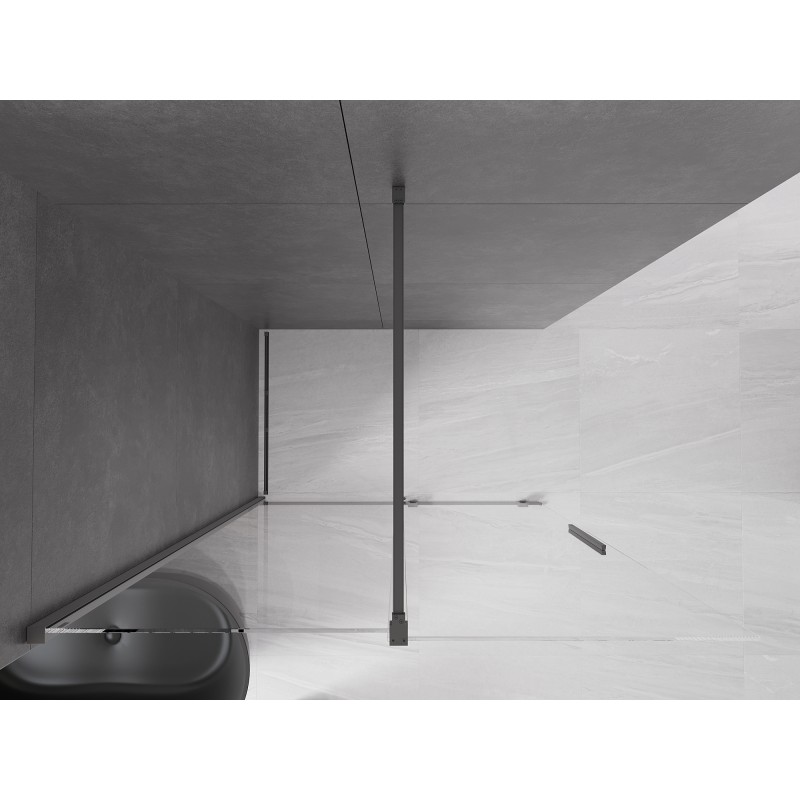 Mexen Velar Schiebeduschelement Walk-in 150 x 200 cm, transparent 8 mm, Gun Metal - 871-150-000-03-95