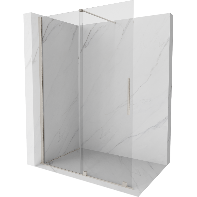 Mexen Velar Schiebedusche Walk-in 130 x 200 cm, transparent 8 mm, gebürsteter Nickel - 871-130-000-03-97