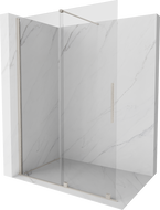 Mexen Velar Schiebetrennwand Walk-in 140 x 200 cm, transparent 8 mm, gebürsteter Nickel - 871-140-000-03-97