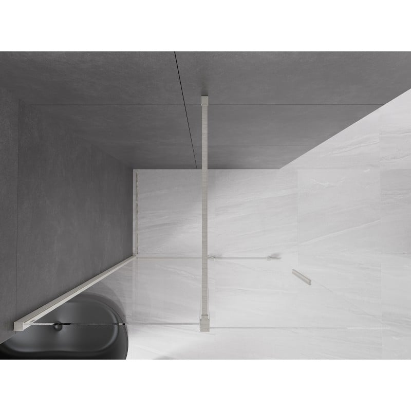 Mexen Velar Schiebedusche Walk-in 130 x 200 cm, transparent 8 mm, gebürsteter Nickel - 871-130-000-03-97