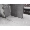 Mexen Velar Schiebeduschwand Walk-in 150 x 200 cm, transparent 8 mm, gebürstetes Nickel - 871-150-000-03-97