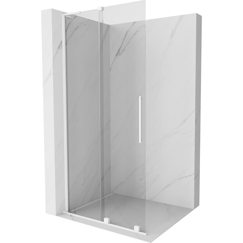Mexen Velar L Duschwand zum Schieben Walk-in 120 x 200 cm, transparent 8 mm, weiß - 871-120-003-03-20