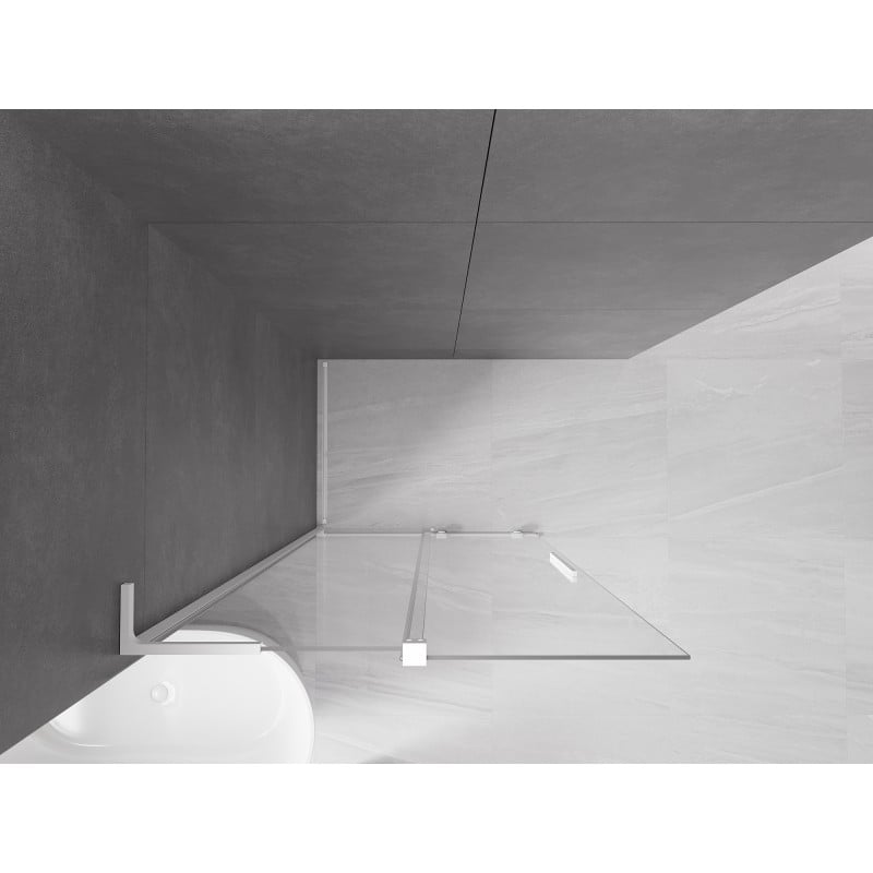 Mexen Velar L Duschwand zum Schieben Walk-in 90 x 200 cm, transparent 8 mm, weiß - 871-090-003-03-20