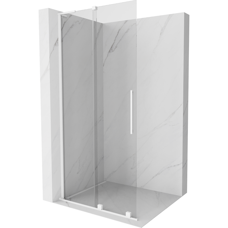 Mexen Velar L Duschwand verschiebbar Walk-in 110 x 200 cm, transparent 8 mm, weiß - 871-110-003-03-20