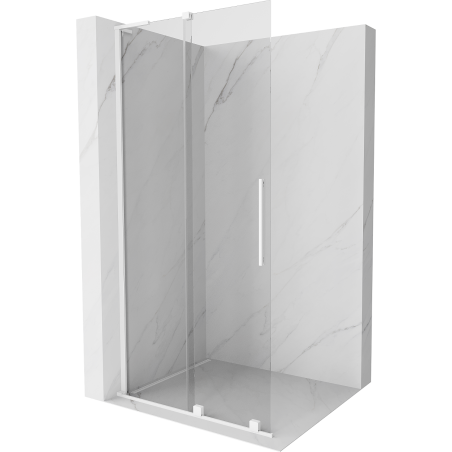 Mexen Velar L Duschwand verschiebbar Walk-in 110 x 200 cm, transparent 8 mm, weiß - 871-110-003-03-20