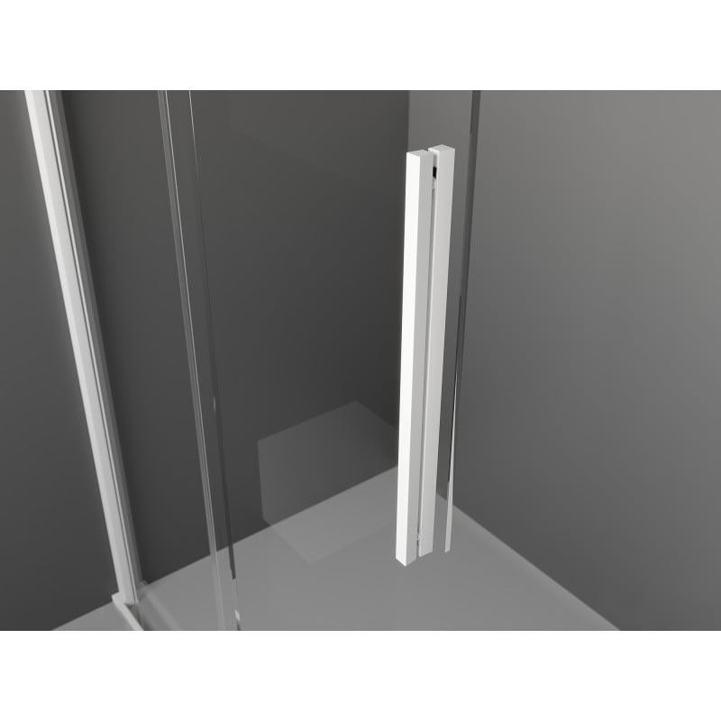 Mexen Velar L Duschwand verschiebbar Walk-in 110 x 200 cm, transparent 8 mm, weiß - 871-110-003-03-20