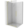 Mexen Velar L Duschwand Schiebetür Walk-in 90 x 200 cm, transparent 8 mm, gold gebürstet - 871-090-003-03-55