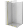 Mexen Velar L Schiebewand für begehbare Dusche 110 x 200 cm, transparent 8 mm, gold gebürstet - 871-110-003-03-55